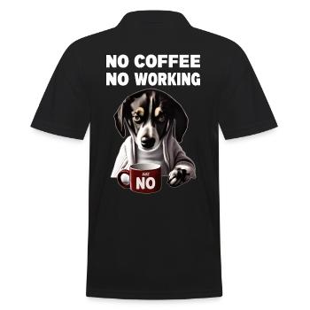 no coffee no working. Grumpy Funny Dog - Men's Polo Shirt - black - Back - Kai (181cm)
