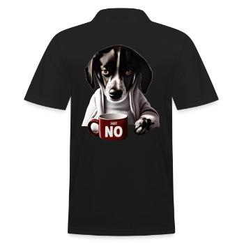 Cute dog in pajamas says no - Men's Polo Shirt - black - Back - Kai (181cm)