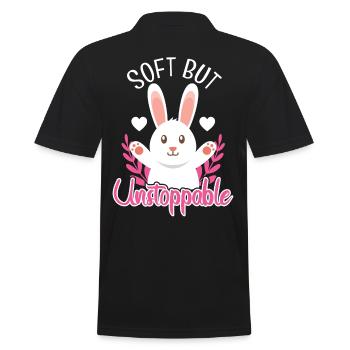 Soft But Unstoppable - Men's Polo Shirt - black - Back - Kai (181cm)