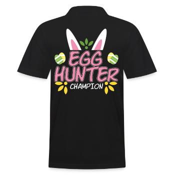 Egg Hunter Champion Easter Lover - Men's Polo Shirt - black - Back - Kai (181cm)