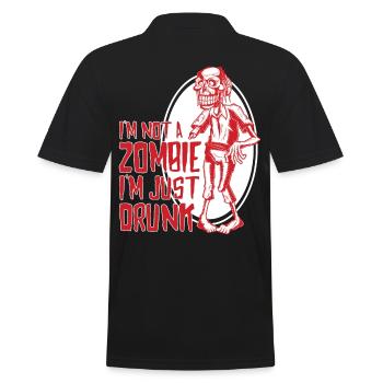 Im Not A Zombie Im Just Drunk - Men's Polo Shirt - black - Back - Kai (181cm)