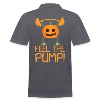 Feel The Pump - Men's Polo Shirt - charcoal grey - Back - Nico (186cm)