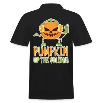 Pumpkin Up The Volume - Men's Polo Shirt - black - Back - Kai (181cm)