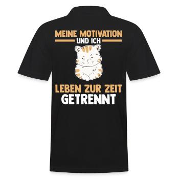 Meine Motivation und ich leben zur Zeit getrennt K - Männer Poloshirt - Schwarz - Hinten - Kai (181cm)