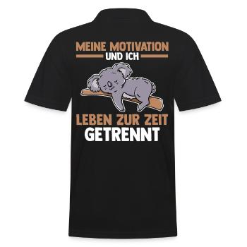 Meine Motivation und ich leben zur Zeit getrennt - Männer Poloshirt - Schwarz - Hinten - Kai (181cm)