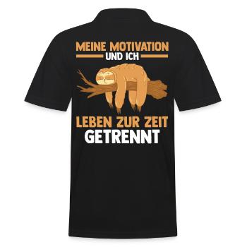 Meine Motivation und ich leben zur Zeit getrennt F - Männer Poloshirt - Schwarz - Hinten - Kai (181cm)