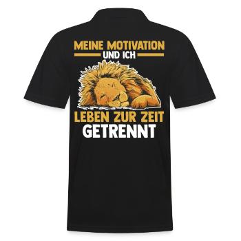 Meine Motivation und ich leben zur Zeit getrennt - Männer Poloshirt - Schwarz - Hinten - Kai (181cm)