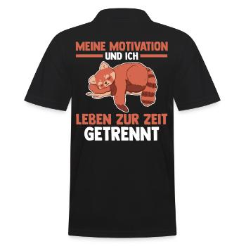 Meine Motivation und ich leben zur Zeit getrennt - Männer Poloshirt - Schwarz - Hinten - Kai (181cm)