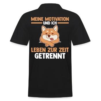 Meine Motivation und ich leben zur Zeit getrennt - Männer Poloshirt - Schwarz - Hinten - Kai (181cm)