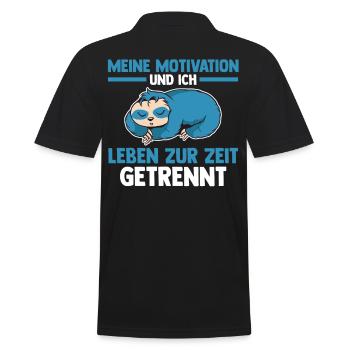 Meine Motivation und ich leben zur Zeit getrennt F - Männer Poloshirt - Schwarz - Hinten - Kai (181cm)