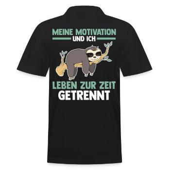 Meine Motivation und ich leben zur Zeit getrennt F - Männer Poloshirt - Schwarz - Hinten - Kai (181cm)