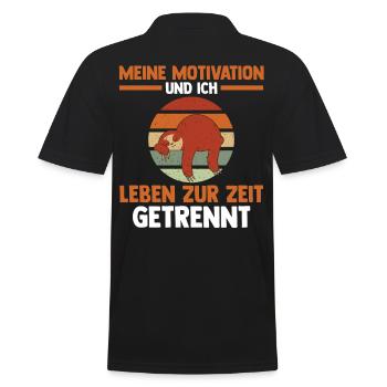 Meine Motivation und ich leben zur Zeit getrennt F - Männer Poloshirt - Schwarz - Hinten - Kai (181cm)