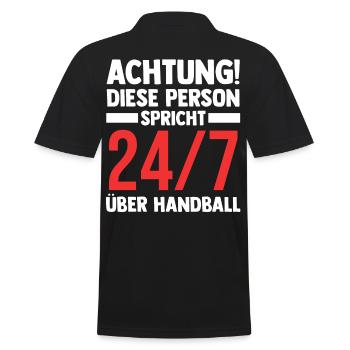 Handballspieler Handballer Handballverein Handball - Männer Poloshirt - Schwarz - Hinten - Kai (181cm)