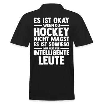 Eishockey Hockeyspieler Hockey - Männer Poloshirt - Schwarz - Hinten - Kai (181cm)