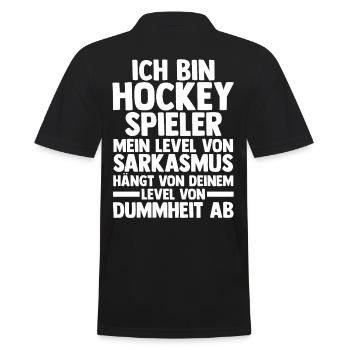Eishockey Hockeyspieler Hockey - Männer Poloshirt - Schwarz - Hinten - Kai (181cm)
