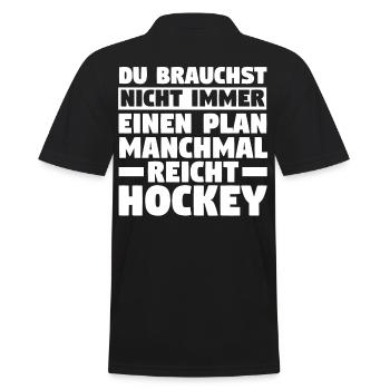 Eishockey Hockeyspieler Hockey - Männer Poloshirt - Schwarz - Hinten - Kai (181cm)
