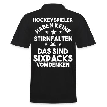 Eishockey Hockeyspieler Hockey - Männer Poloshirt - Schwarz - Hinten - Kai (181cm)