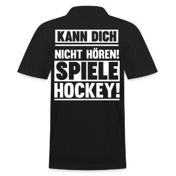 Eishockey Hockeyspieler Hockey - Männer Poloshirt - Schwarz - Hinten - Kai (181cm)