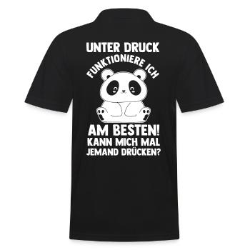 Unter Druck Funktioniere Ich Am Besten - Männer Poloshirt - Schwarz - Hinten - Kai (181cm)