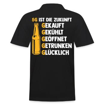 5G ist die Zukunft Bier - Männer Poloshirt - Schwarz - Hinten - Kai (181cm)