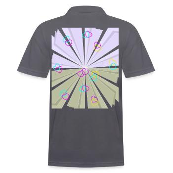Heart Hearts Congratulations Birthday - Men's Polo Shirt - charcoal grey - Back - Nico (186cm)