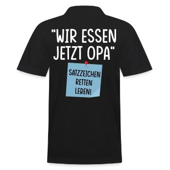 Wir essen jetzt Opa - Männer Poloshirt - Schwarz - Hinten - Kai (181cm)