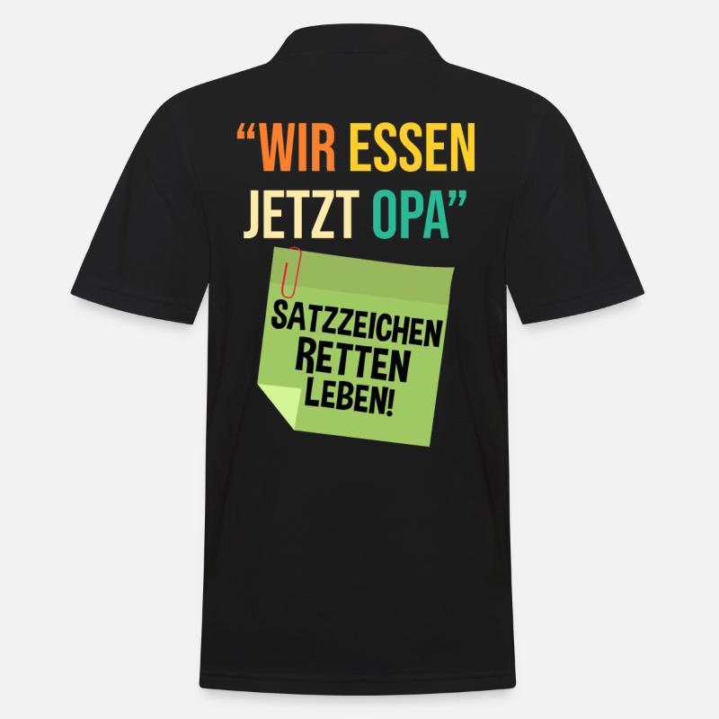 Wir essen jetzt Opa - Männer Poloshirt - Schwarz