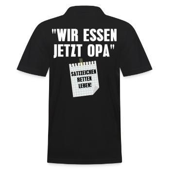 Wir essen jetzt Opa - Männer Poloshirt - Schwarz - Hinten - Kai (181cm)