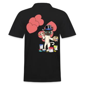 Chat Salutations d’anniversaire Cadeau d’anniversaire Amour - Polo Homme - noir - Dos - Kai (181cm)