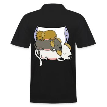 Müde Hunde Haustiere Hundehalter schlafen träumen - Männer Poloshirt - Schwarz - Hinten - Kai (181cm)