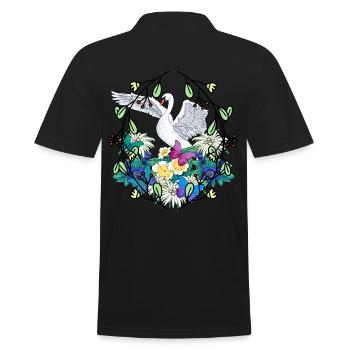 Début du printemps Cygne Faune Nature Oiseaux - Polo Homme - noir - Dos - Kai (181cm)