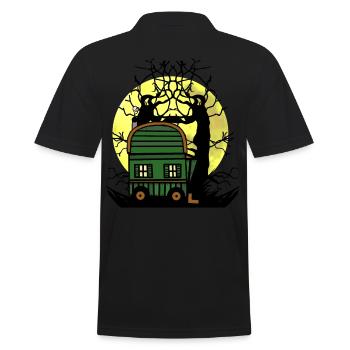 Bauwagen Vollmond Natur Naturliebhaber Baum - Männer Poloshirt - Schwarz - Hinten - Kai (181cm)