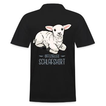 Schaf Schafe Guten Nacht schlafen Kinder Baby Lamm - Männer Poloshirt - Schwarz - Hinten - Kai (181cm)