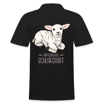 Schaf Schafe Guten Nacht schlafen Kinder Baby - Männer Poloshirt - Schwarz - Hinten - Kai (181cm)