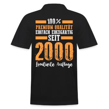 2000 23 Jahre Geburtstag - Männer Poloshirt - Schwarz - Hinten - Kai (181cm)