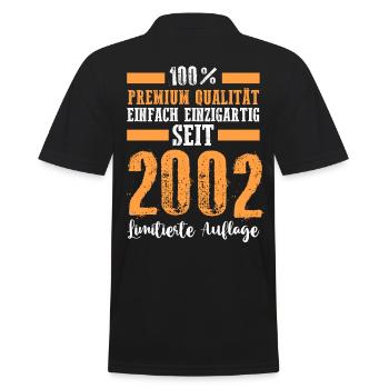 2004 21 Jahre Geburtstag - Männer Poloshirt - Schwarz - Hinten - Kai (181cm)