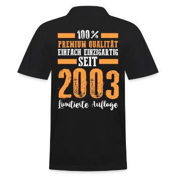 2004 20 Jahre Geburtstag - Männer Poloshirt - Schwarz - Hinten - Kai (181cm)
