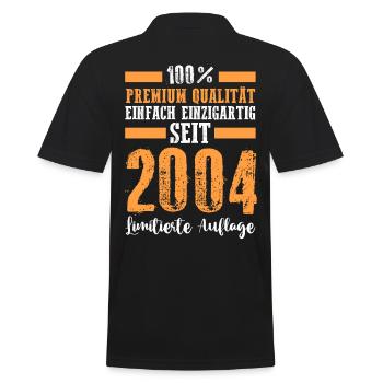 2004 19 Jahre Geburtstag - Männer Poloshirt - Schwarz - Hinten - Kai (181cm)