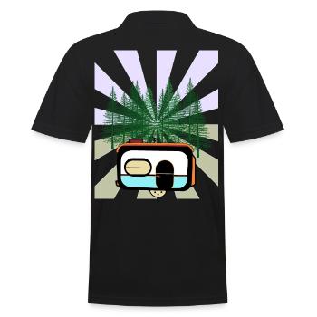 Wohnwagen Campingwagen Bauwagen Naturliebhaber Öko - Männer Poloshirt - Schwarz - Hinten - Kai (181cm)