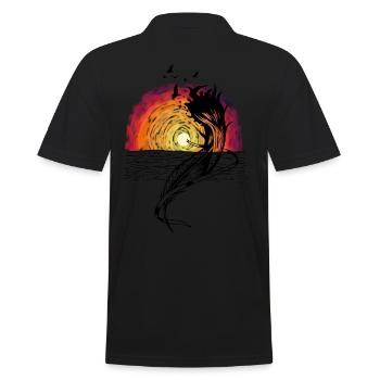 Ocean Waterfowl Sunset Nature Lovers - Men's Polo Shirt - black - Back - Kai (181cm)