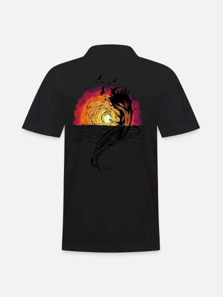 Ocean Waterfowl Sunset Nature Lovers - Men's Polo Shirt - black