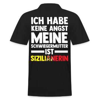 Ich habe keine Angst meine Schwiegermutter ist Siz - Männer Poloshirt - Schwarz - Hinten - Kai (181cm)