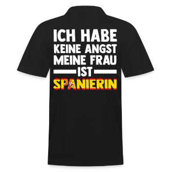 Ich habe keine Angst meine Frau ist Spanierin - Männer Poloshirt - Schwarz - Hinten - Kai (181cm)
