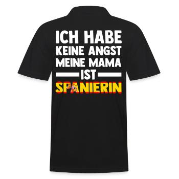 Ich habe keine Angst meine Mama ist Spanierin - Männer Poloshirt - Schwarz - Hinten - Kai (181cm)