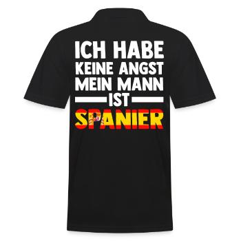 Ich habe keine Angst mein Mann ist Spanier - Männer Poloshirt - Schwarz - Hinten - Kai (181cm)