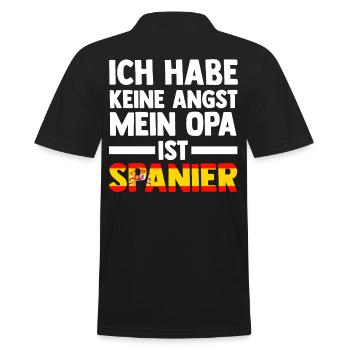 Ich habe keine Angst mein Opa ist Spanier - Männer Poloshirt - Schwarz - Hinten - Kai (181cm)