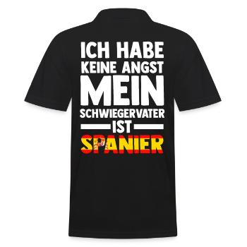 Ich habe keine Angst mein Schwiegervater ist Spani - Männer Poloshirt - Schwarz - Hinten - Kai (181cm)