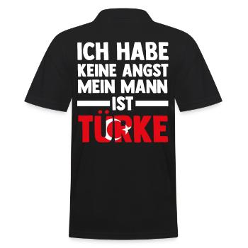 Ich habe keine Angst mein Mann ist Türke - Männer Poloshirt - Schwarz - Hinten - Kai (181cm)