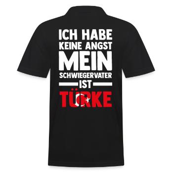 Ich habe keine Angst mein Schwiegervater ist Türke - Männer Poloshirt - Schwarz - Hinten - Kai (181cm)