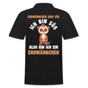Erdmännchen - Männer Poloshirt - Schwarz - Hinten - Kai (181cm)